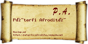 Péterfi Afrodité névjegykártya