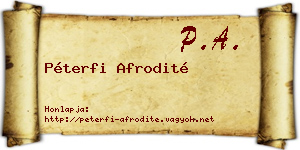 Péterfi Afrodité névjegykártya