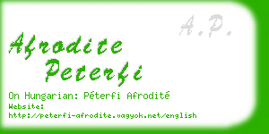 afrodite peterfi business card